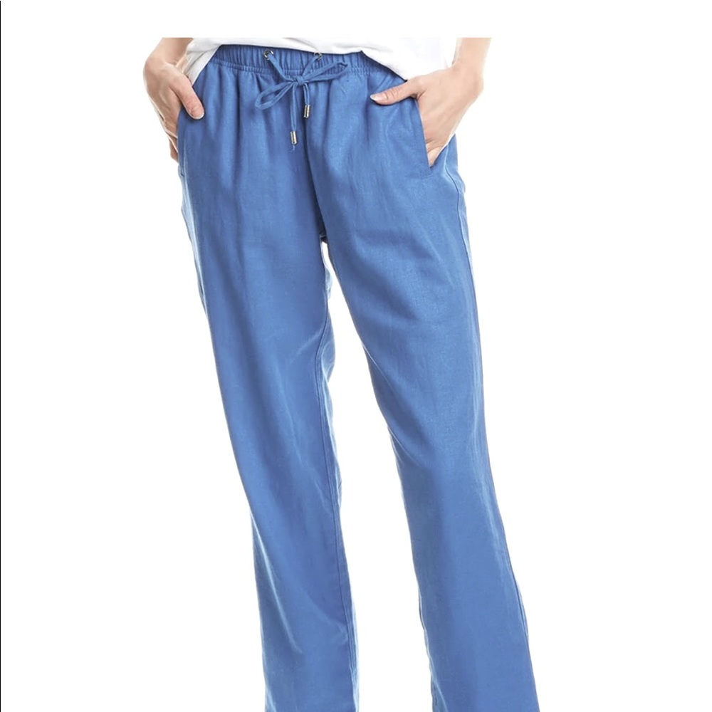 Pappagallo Ella Linen Blend Ankle Pants Sz 16